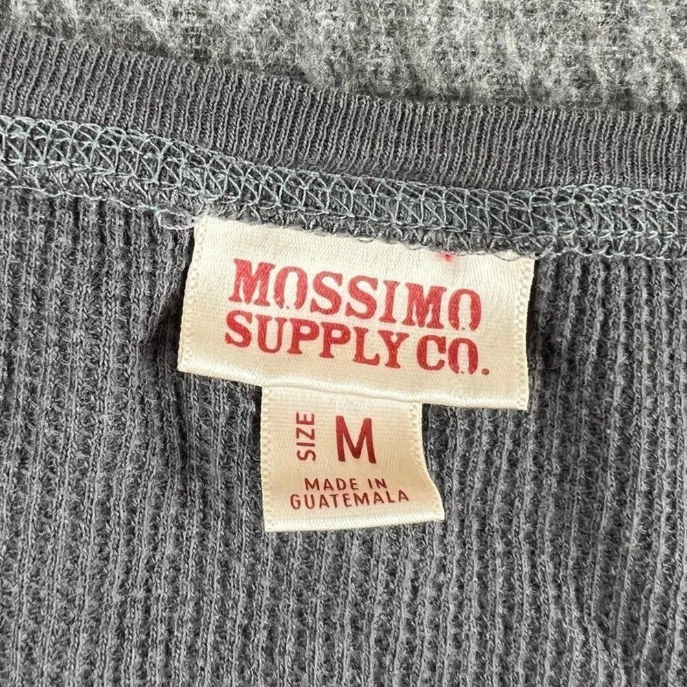 Mossimo Supply Co Women's Medium Gray Thermal Long Sleeve V-Neck Top - Picture 3 of 5